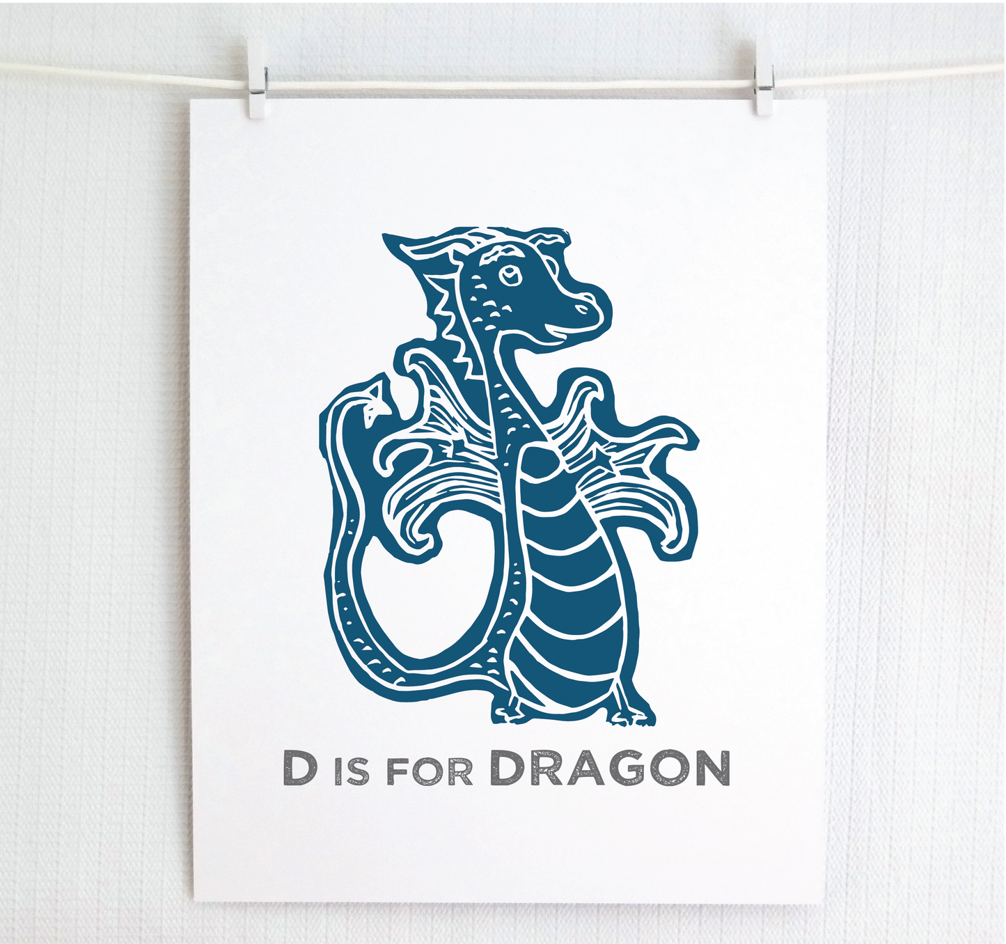 D is for Dragon Illustrated Print