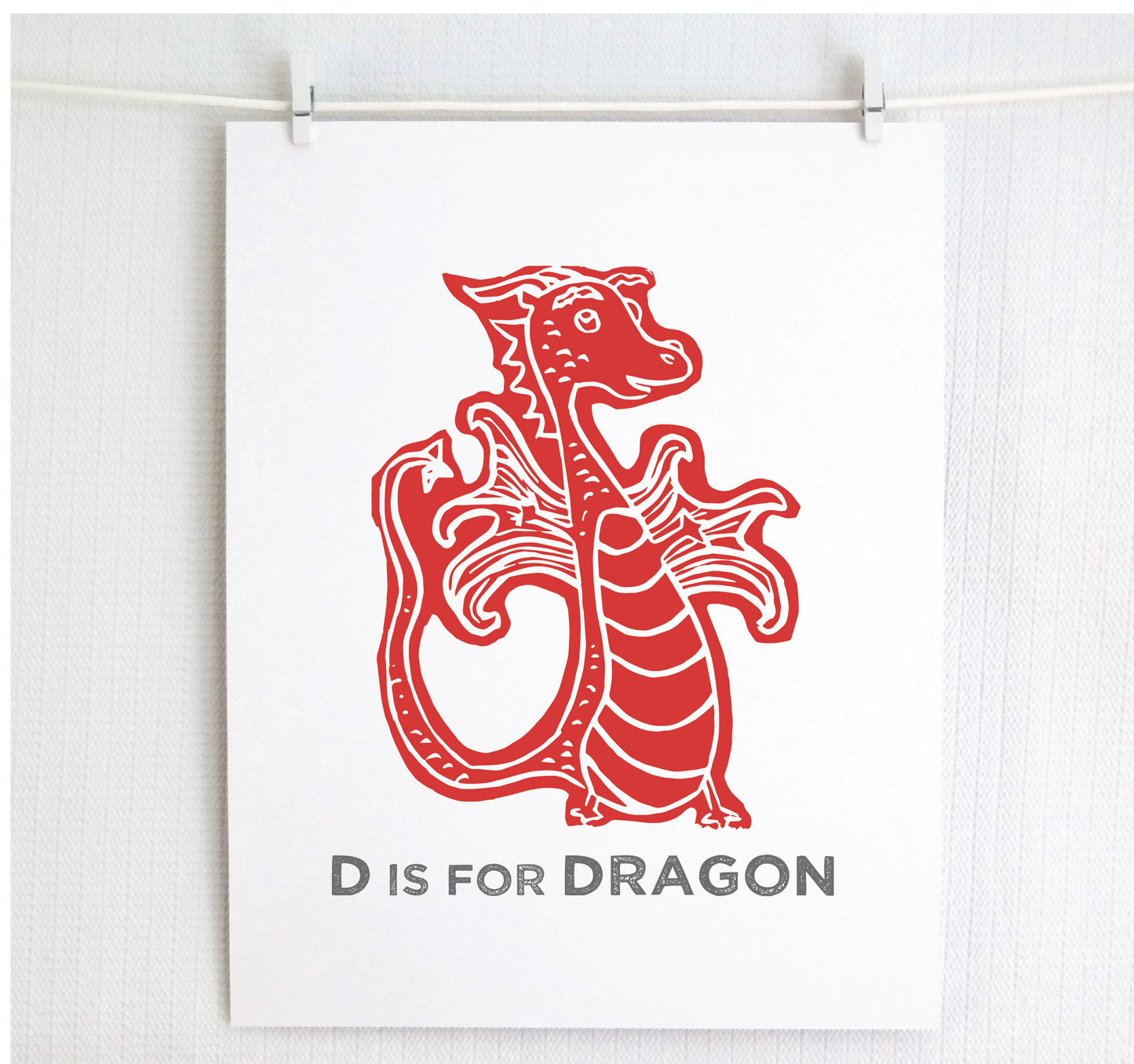 D is for Dragon Illustrated Print