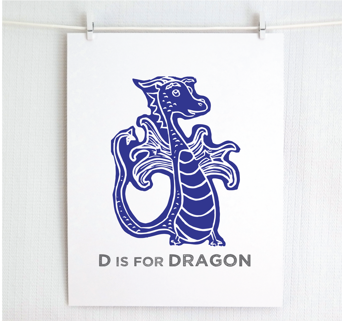 D is for Dragon Illustrated Print