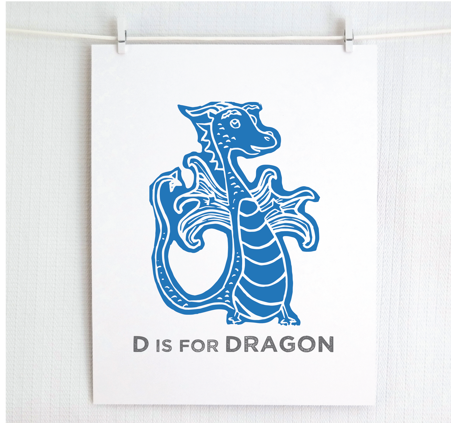 D is for Dragon Illustrated Print