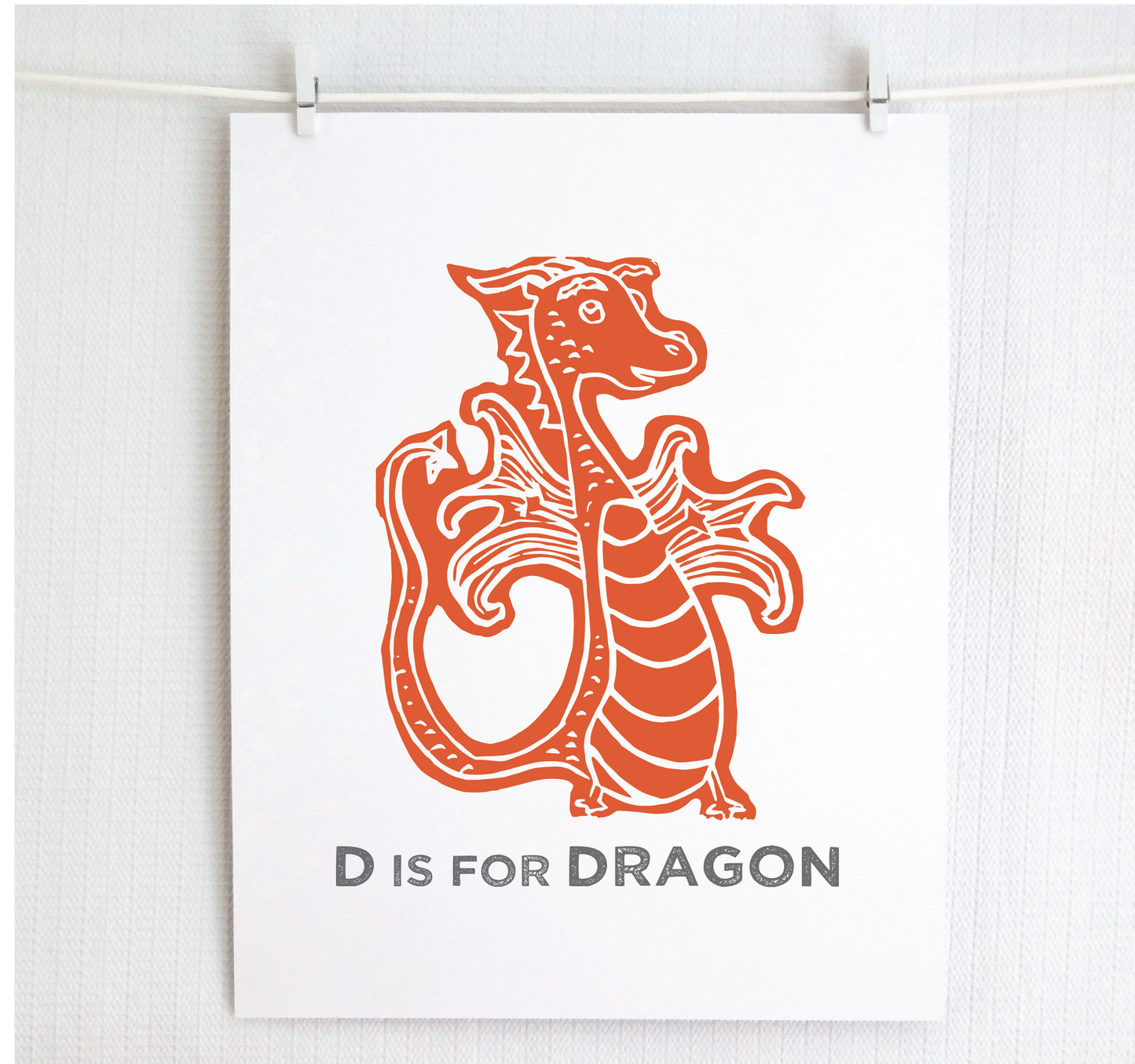 D is for Dragon Illustrated Print