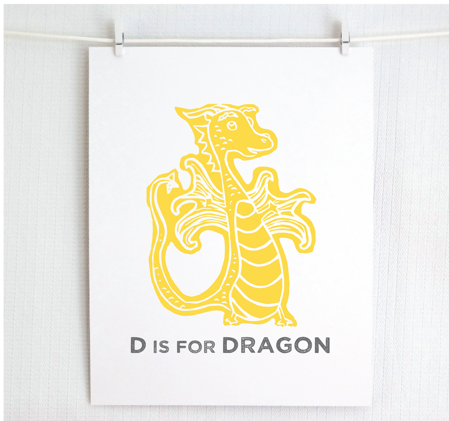 D is for Dragon Illustrated Print