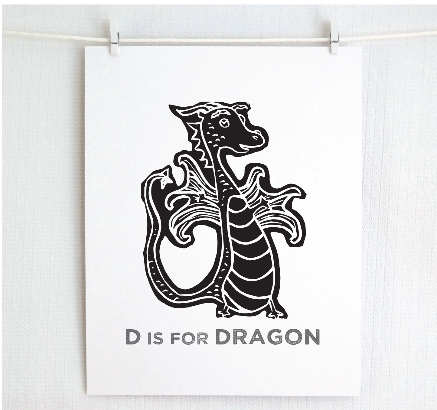 D is for Dragon Illustrated Print