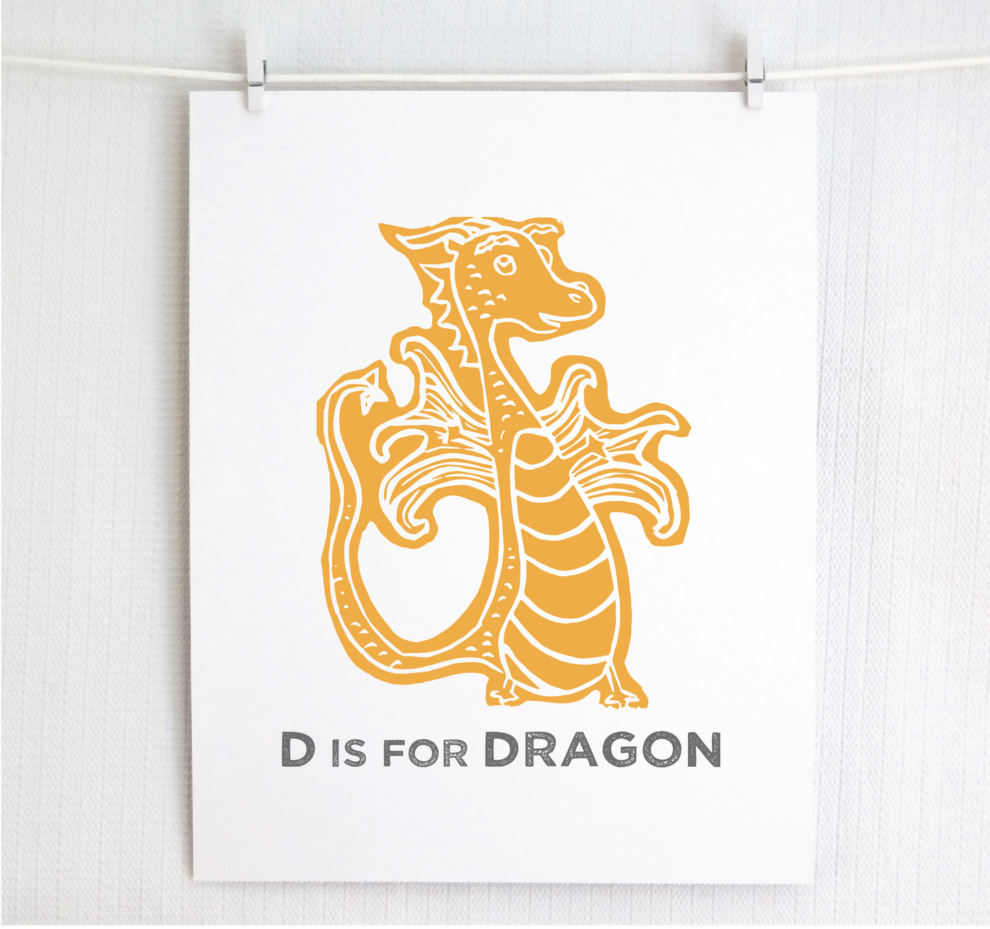 D is for Dragon Illustrated Print