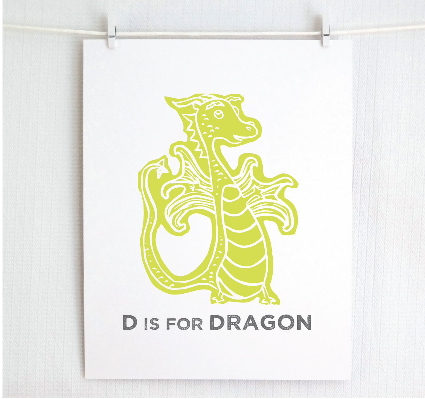 D is for Dragon Illustrated Print
