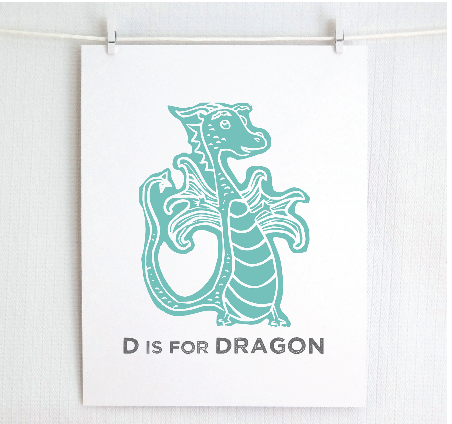 D is for Dragon Illustrated Print
