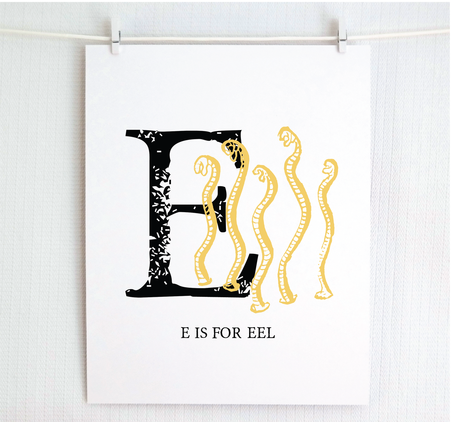 E is for Eels Illustrated Print