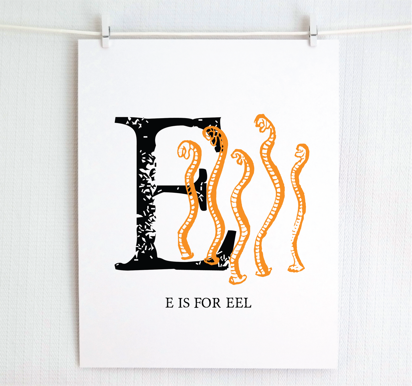 E is for Eels Illustrated Print