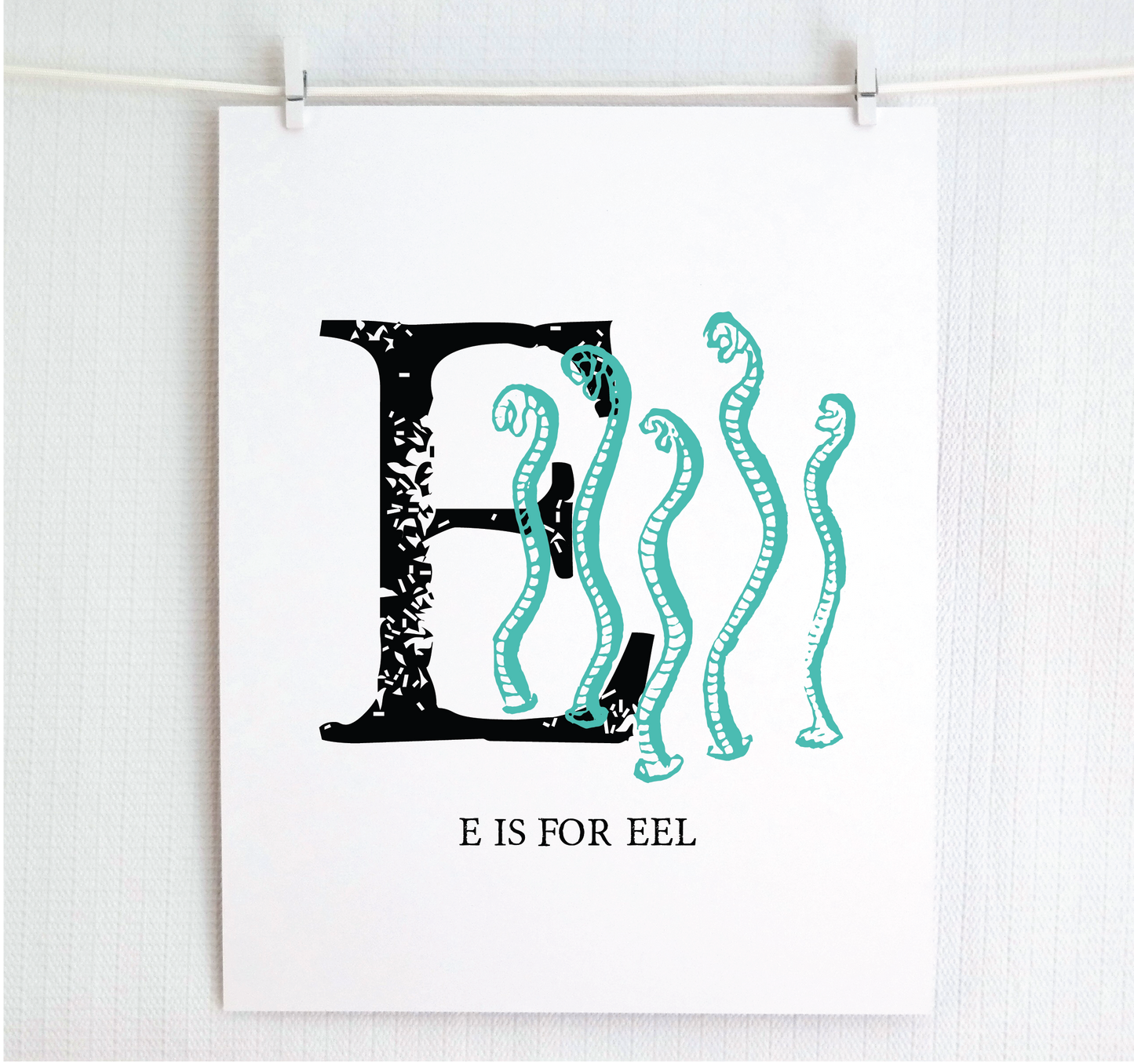 E is for Eels Illustrated Print