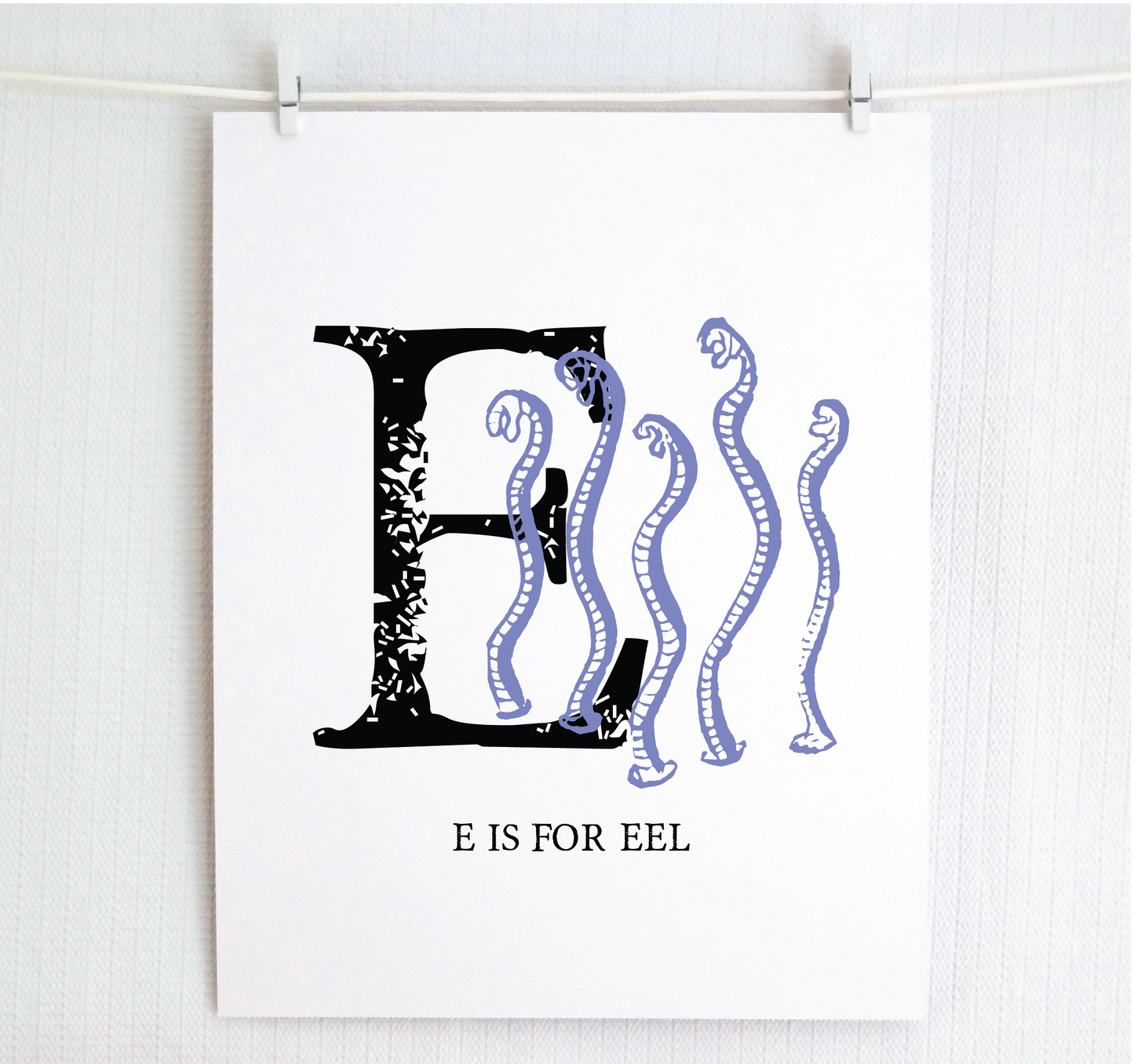 E is for Eels Illustrated Print