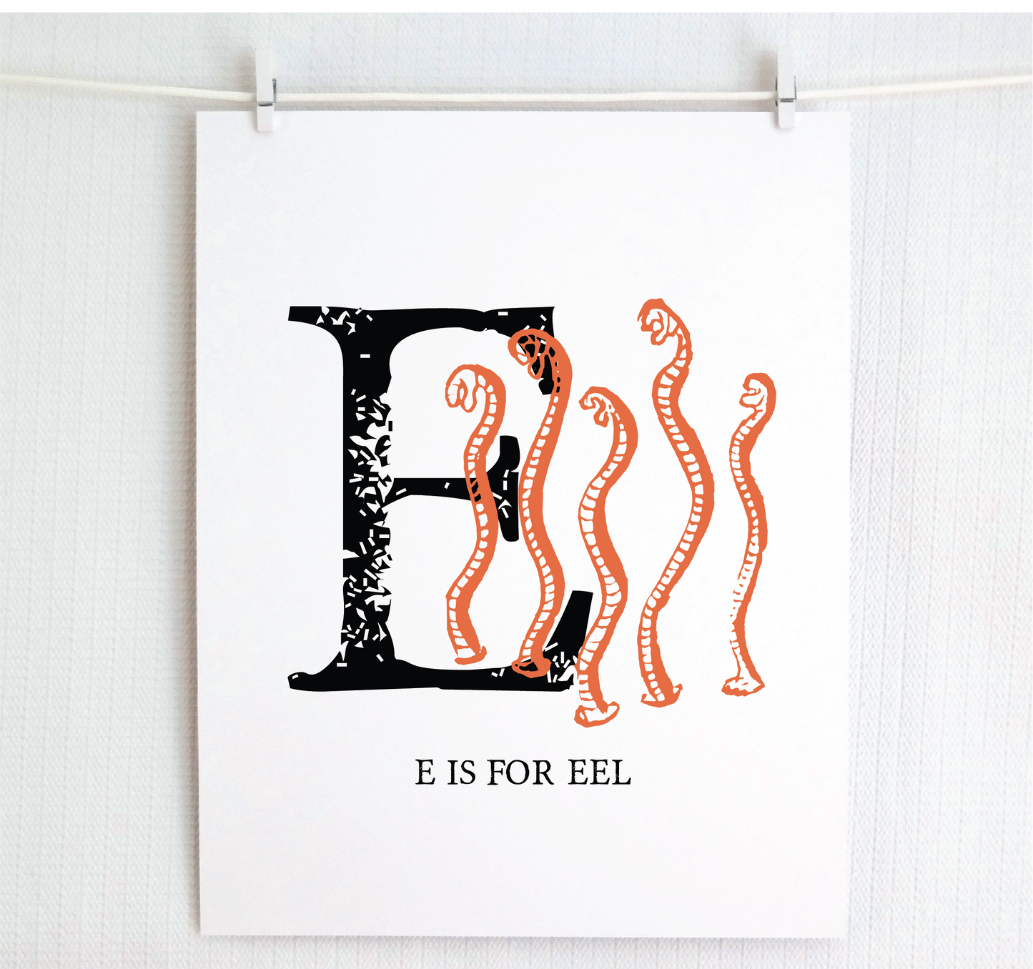 E is for Eels Illustrated Print