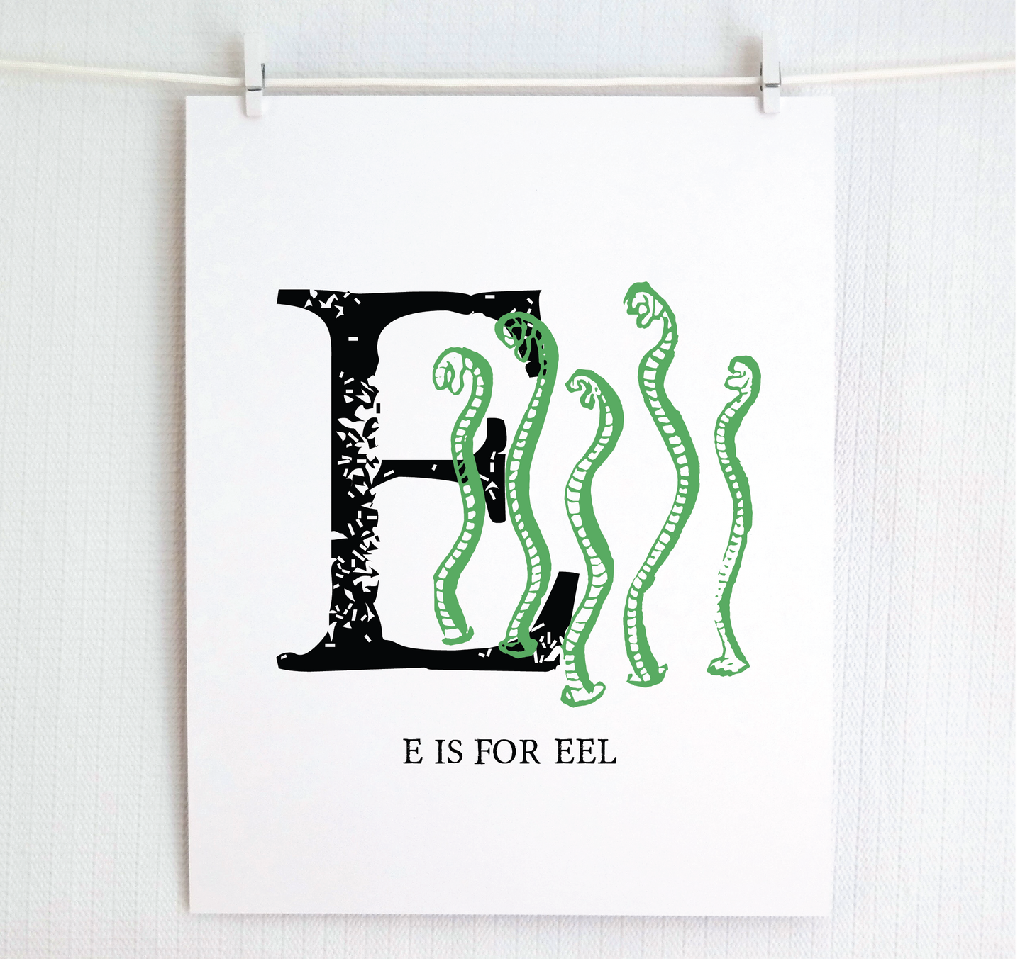 E is for Eels Illustrated Print