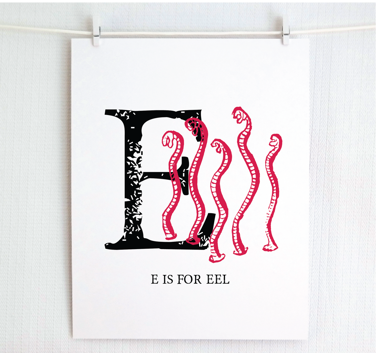 E is for Eels Illustrated Print