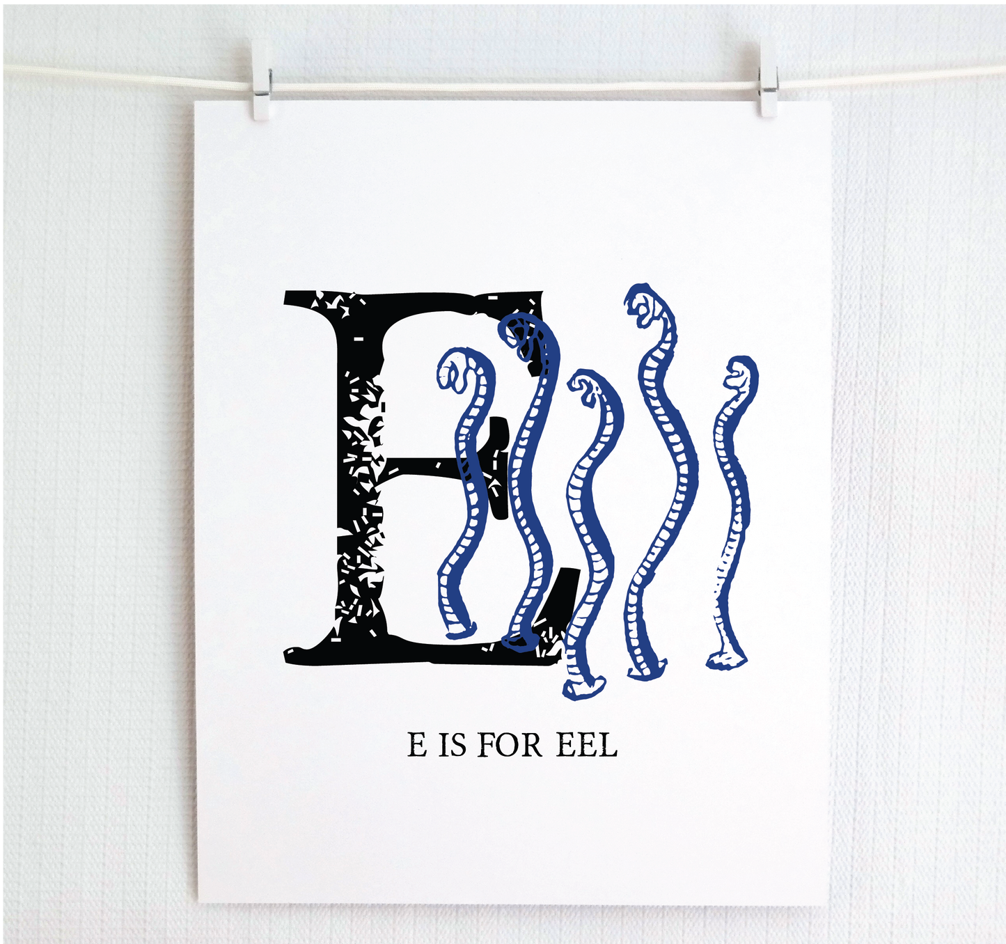 E is for Eels Illustrated Print