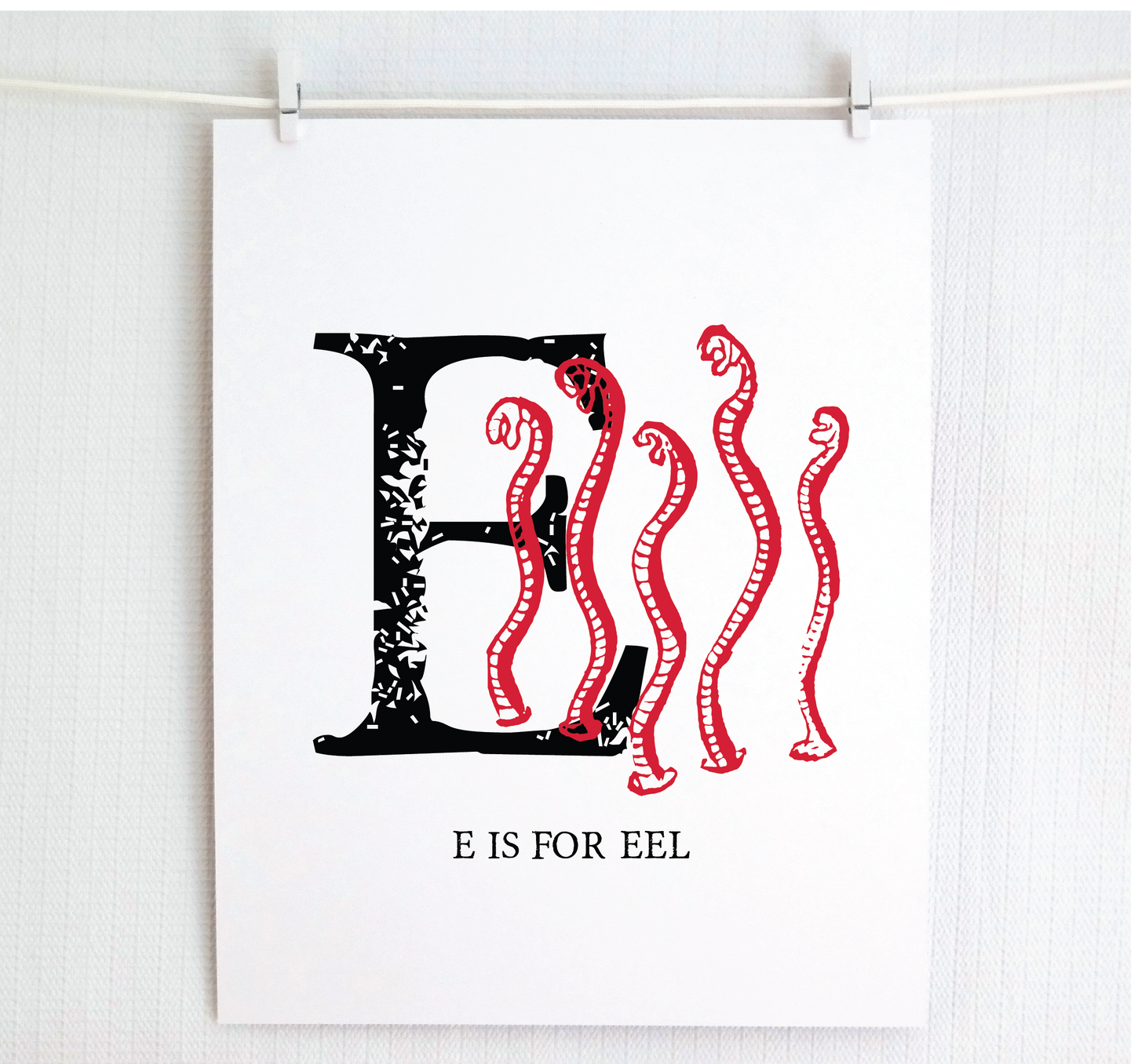 E is for Eels Illustrated Print
