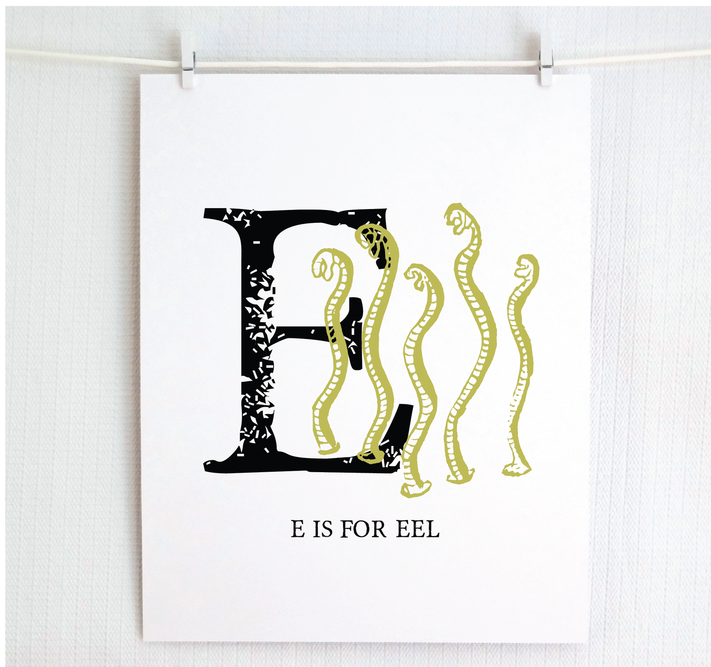 E is for Eels Illustrated Print