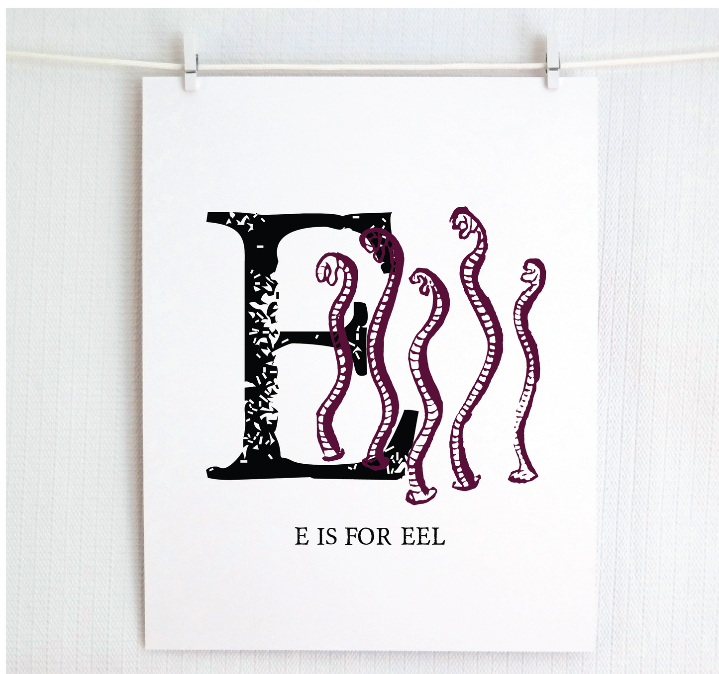 E is for Eels Illustrated Print