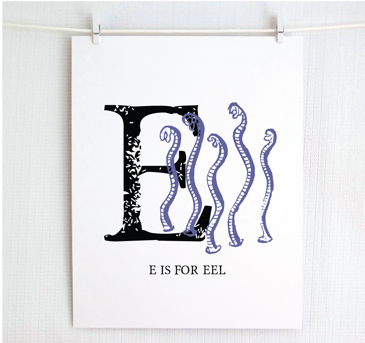 E is for Eels Illustrated Print