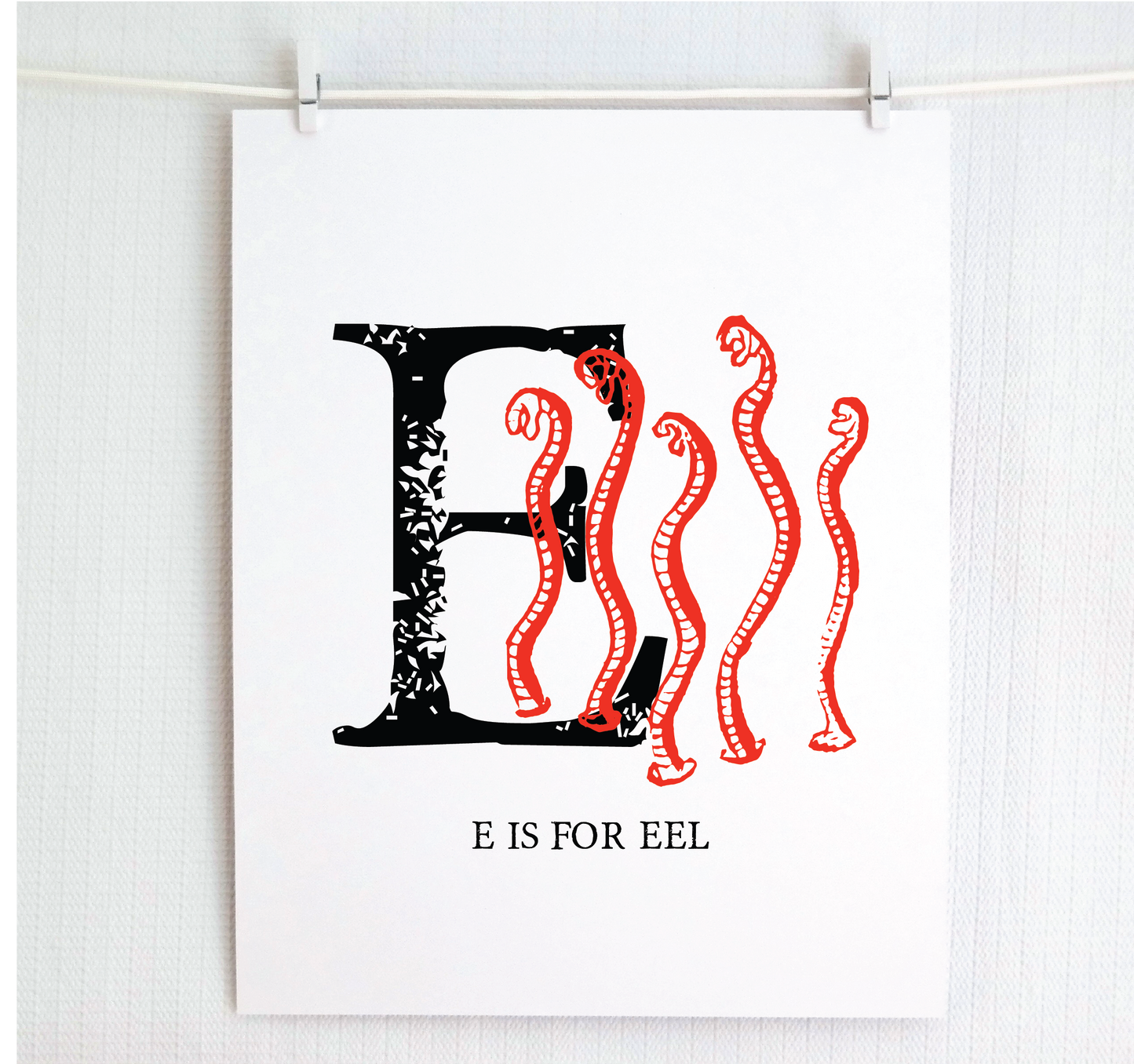 E is for Eels Illustrated Print