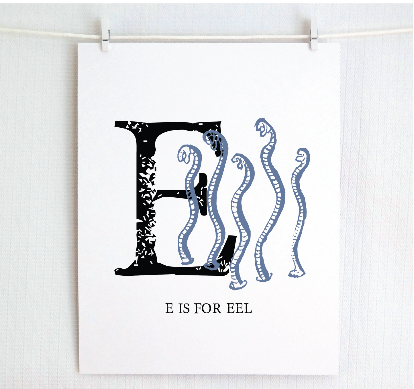 E is for Eels Illustrated Print
