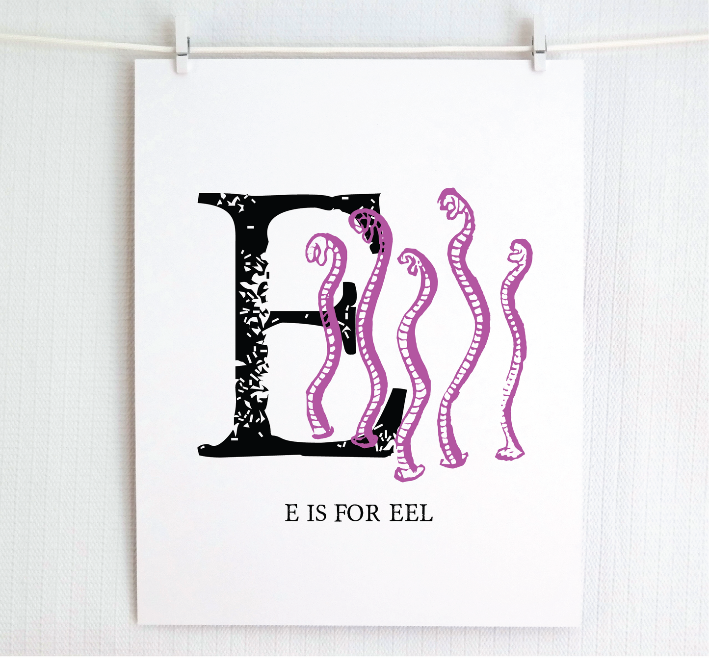 E is for Eels Illustrated Print