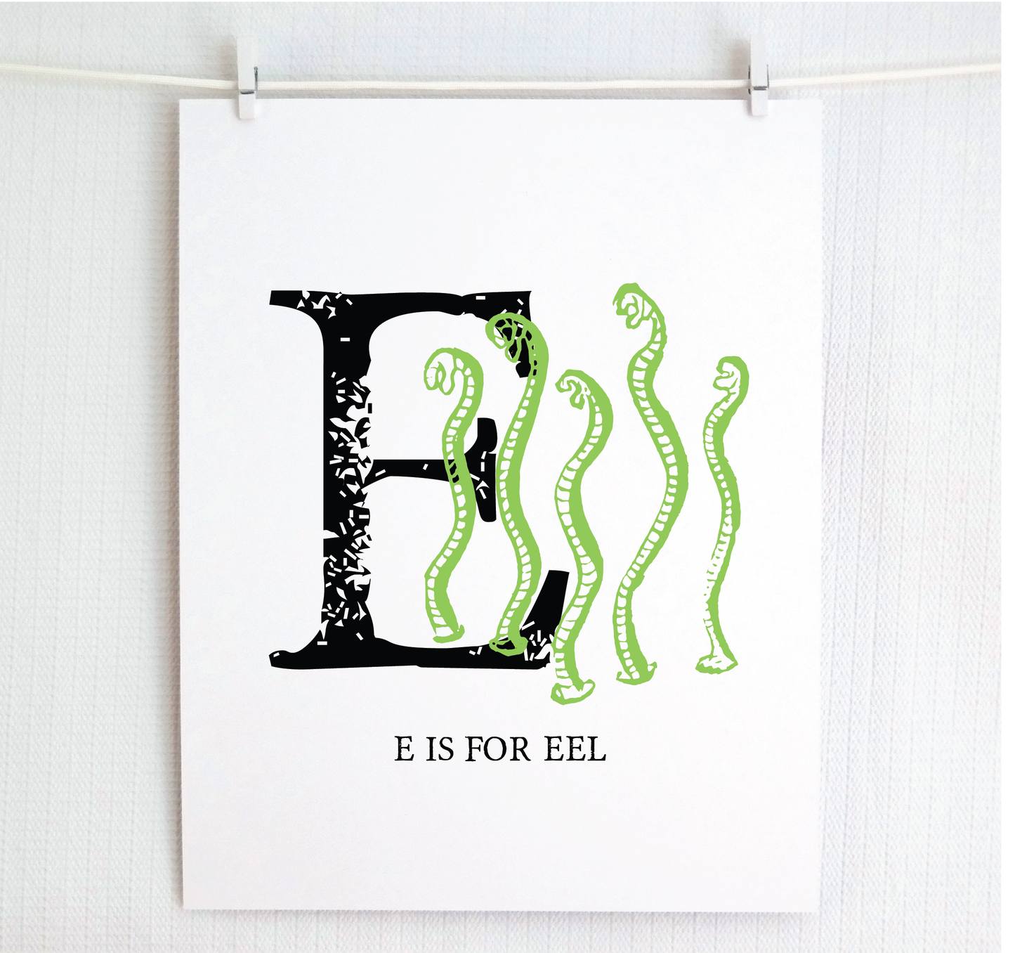 E is for Eels Illustrated Print