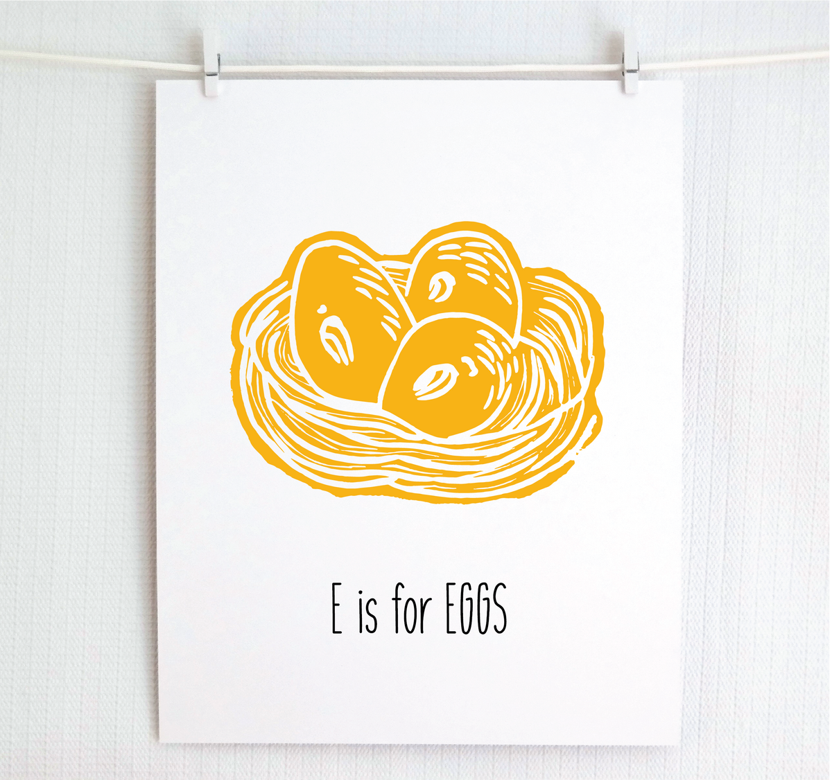 E is for Eggs Illustrated Print
