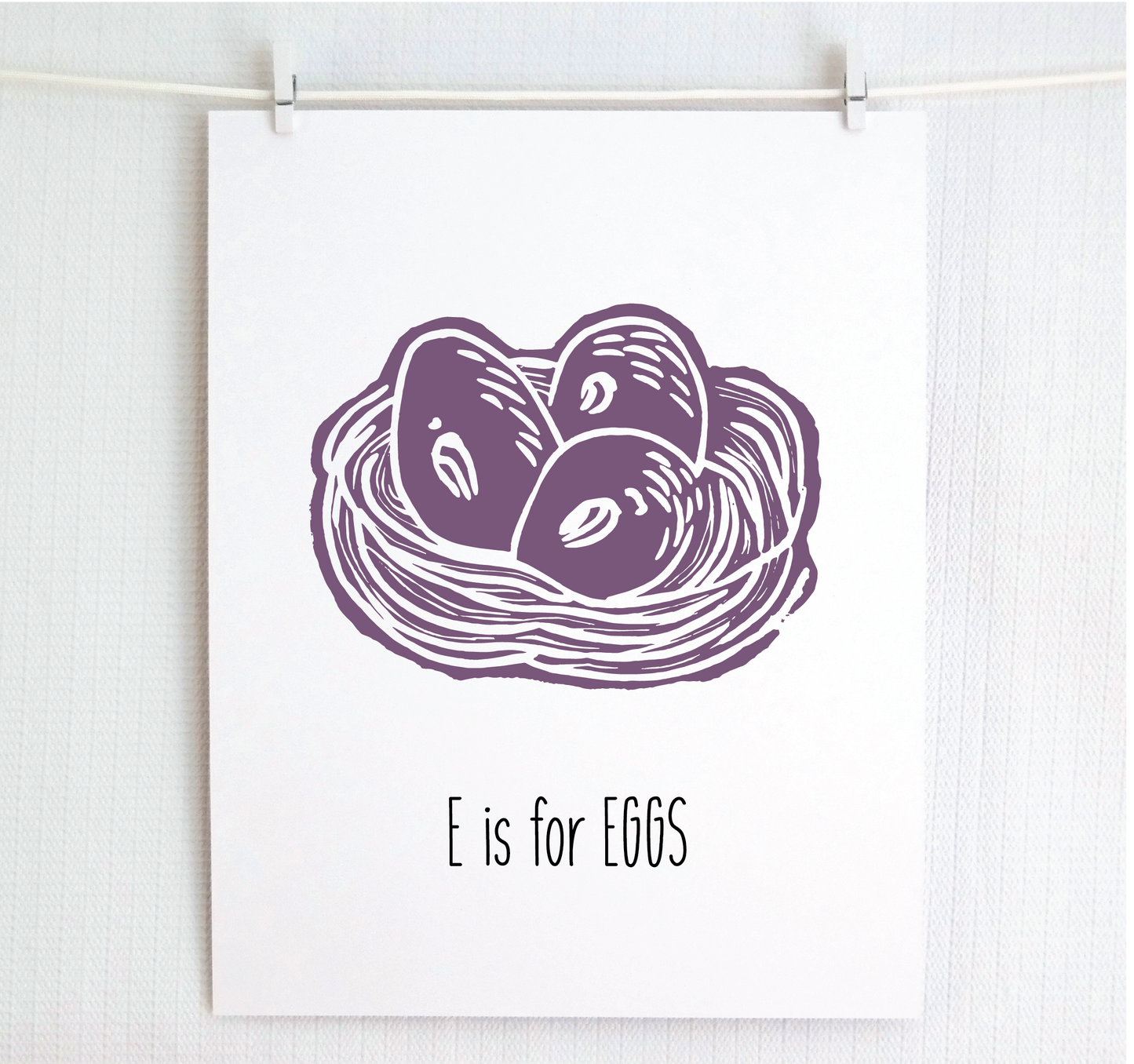 E is for Eggs Illustrated Print