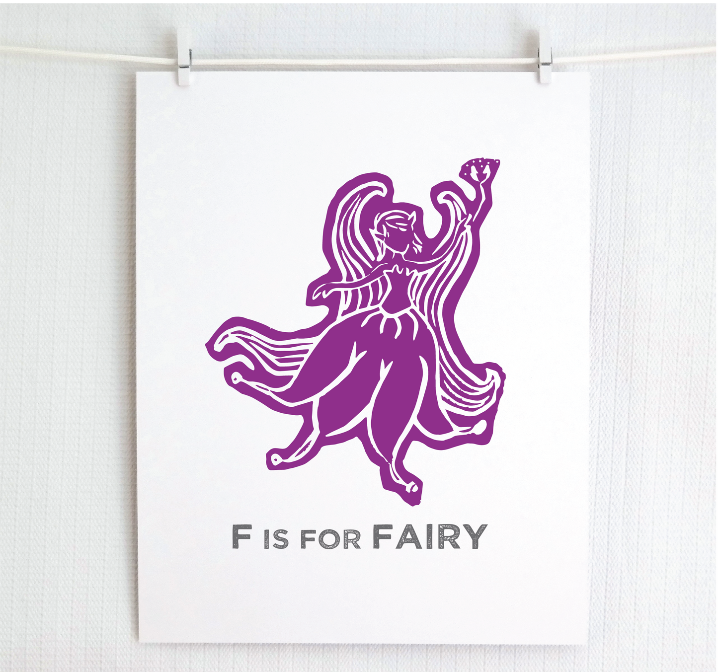 F is for Fairy Illustrated Print