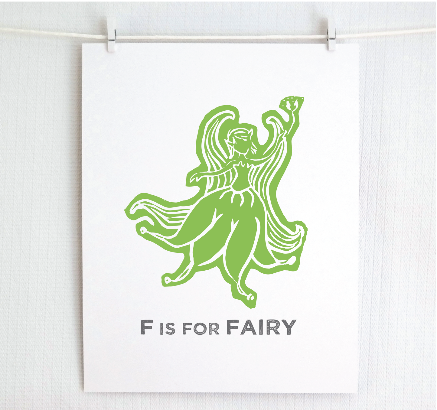 F is for Fairy Illustrated Print