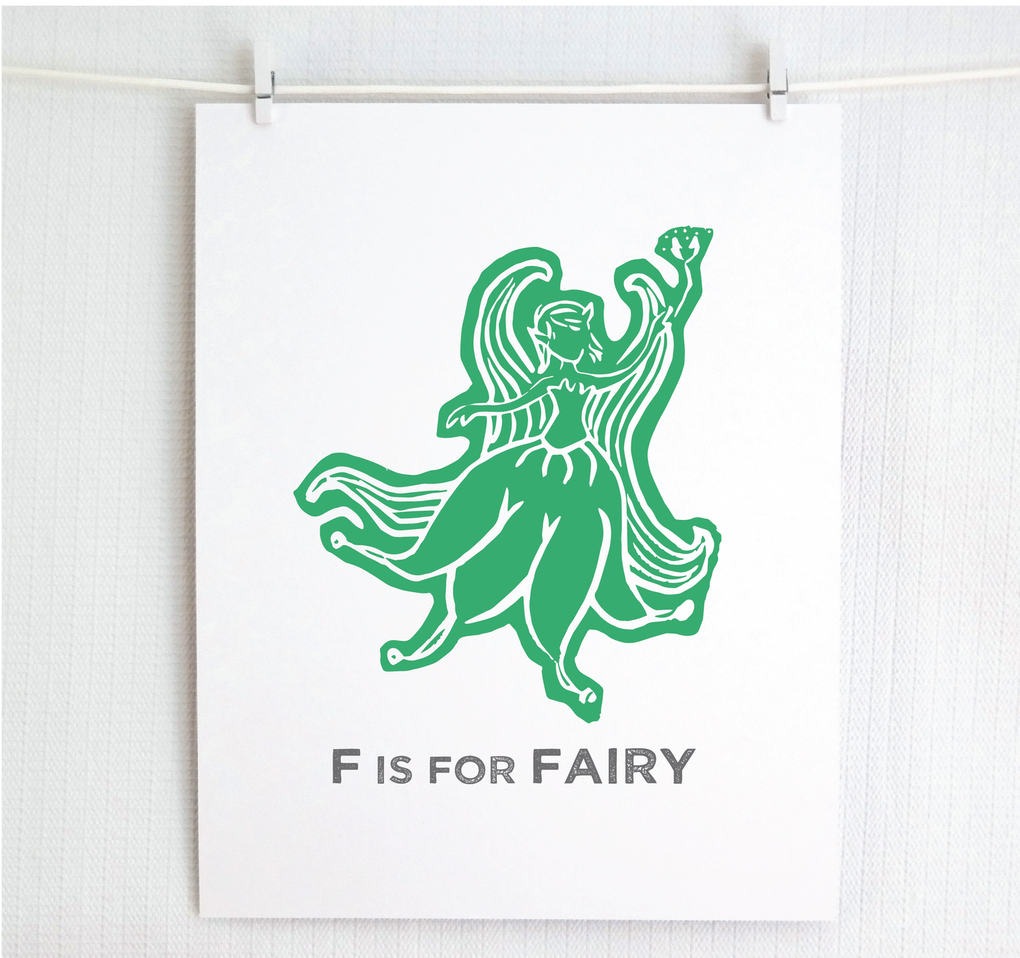 F is for Fairy Illustrated Print
