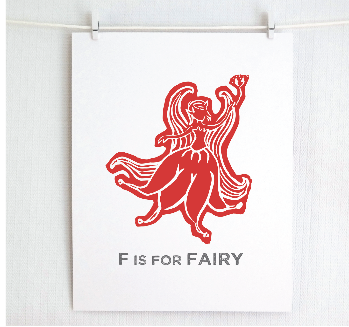 F is for Fairy Illustrated Print