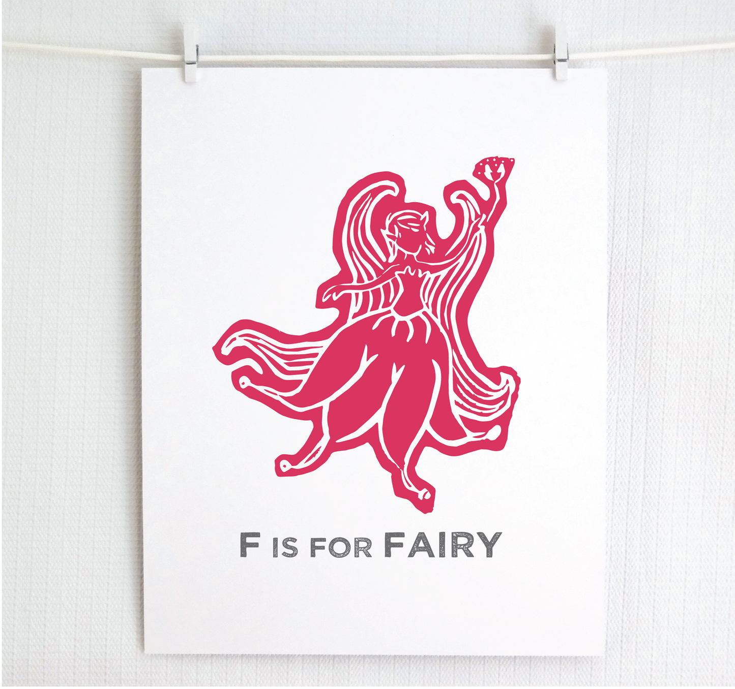 F is for Fairy Illustrated Print