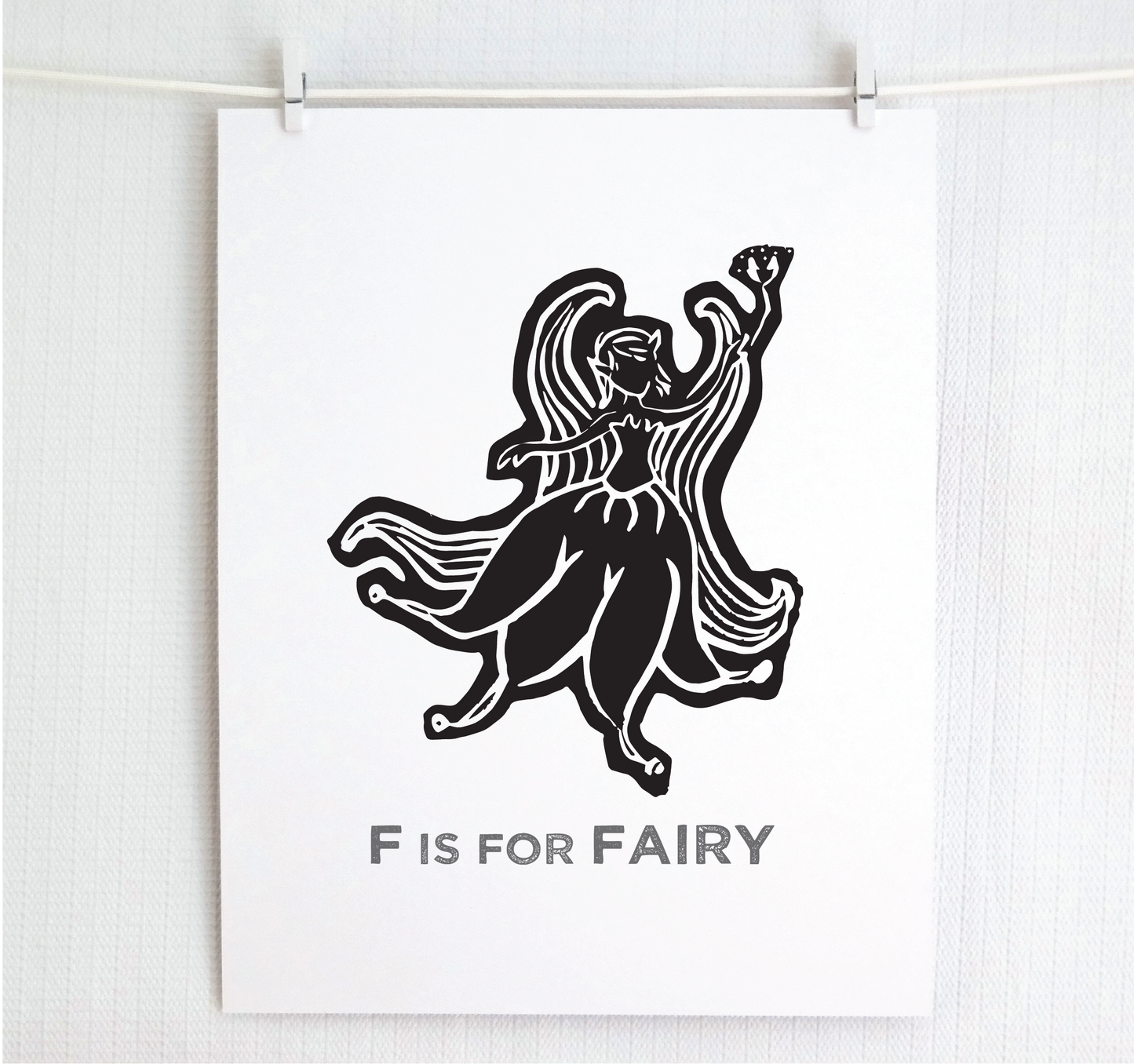 F is for Fairy Illustrated Print