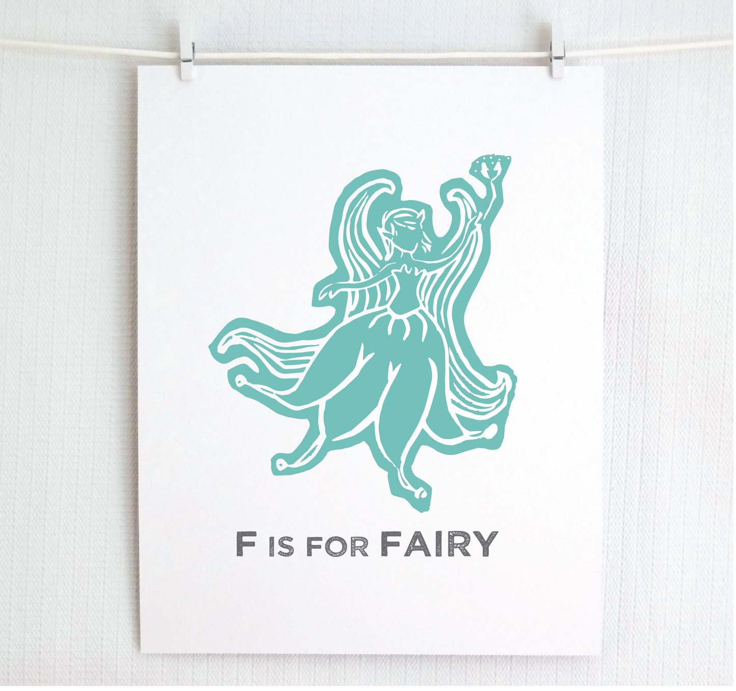 F is for Fairy Illustrated Print