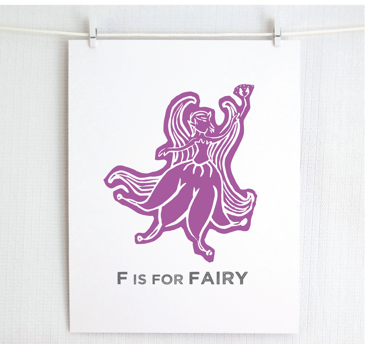 F is for Fairy Illustrated Print