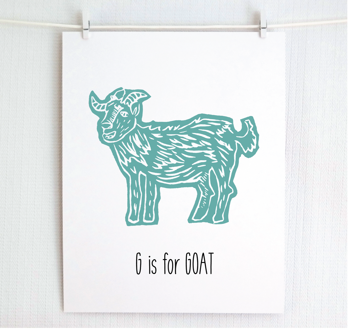 G is for Goat Illustrated Print