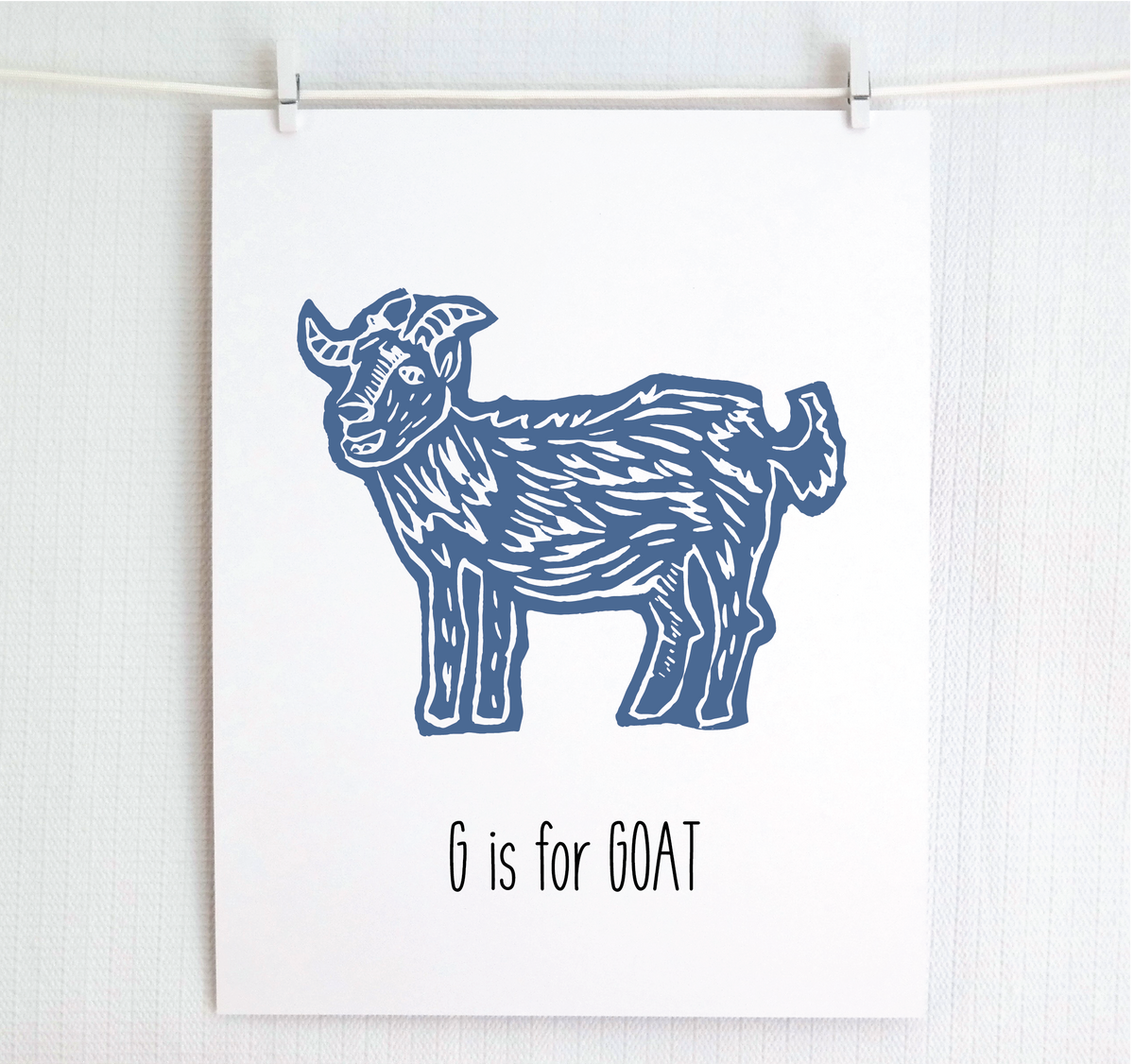 G is for Goat Illustrated Print