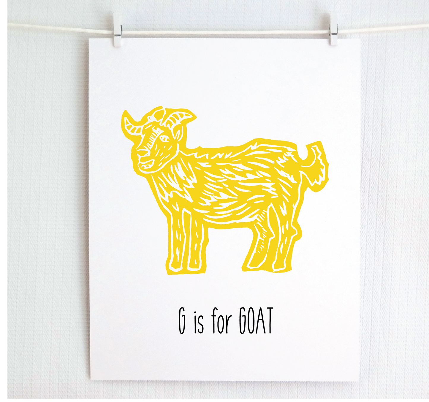 G is for Goat Illustrated Print