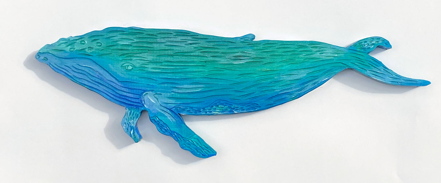 Small Humpback Whale Wood Sculpture