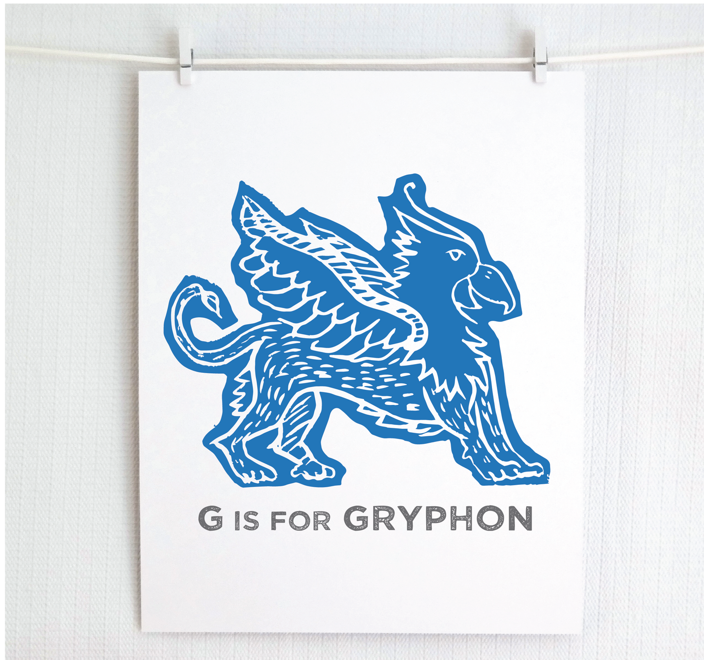 G is for Gryphon Illustrated Print