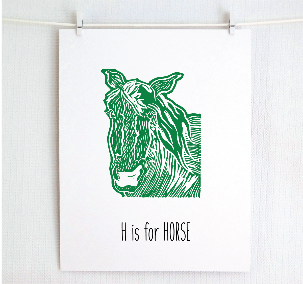 H is for Horse Illustrated Print
