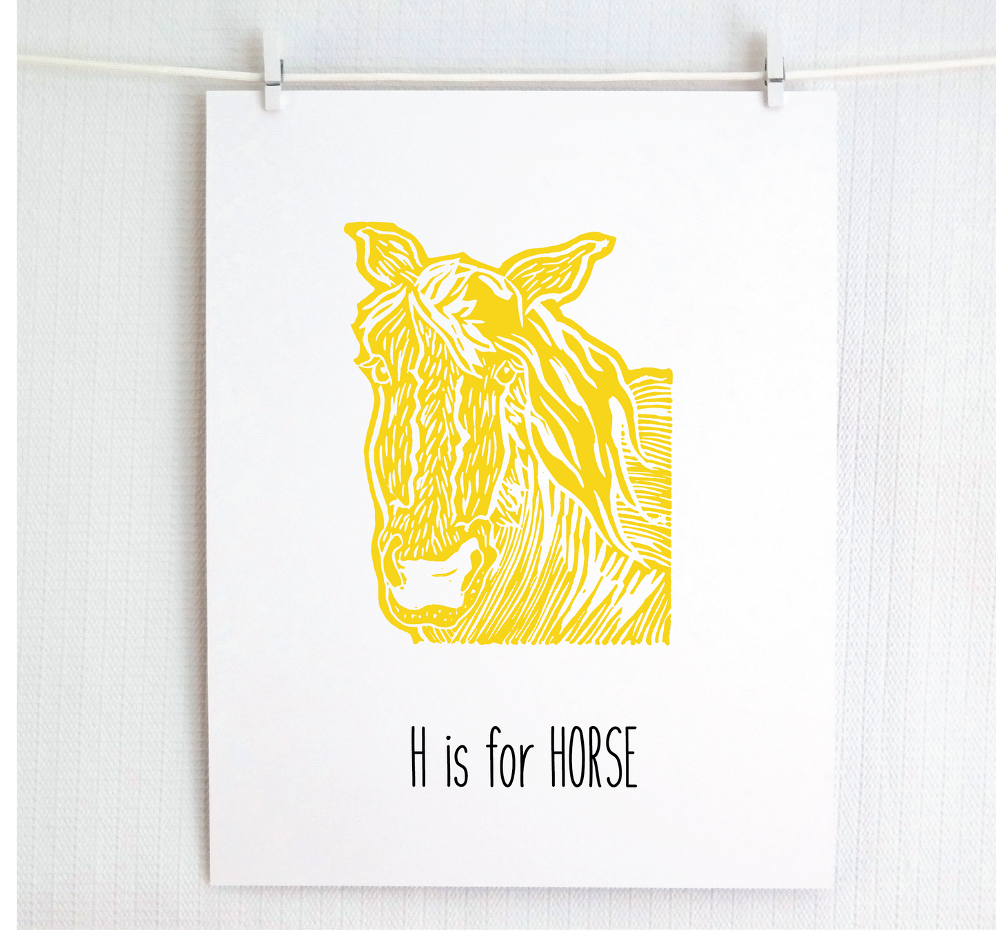 H is for Horse Illustrated Print