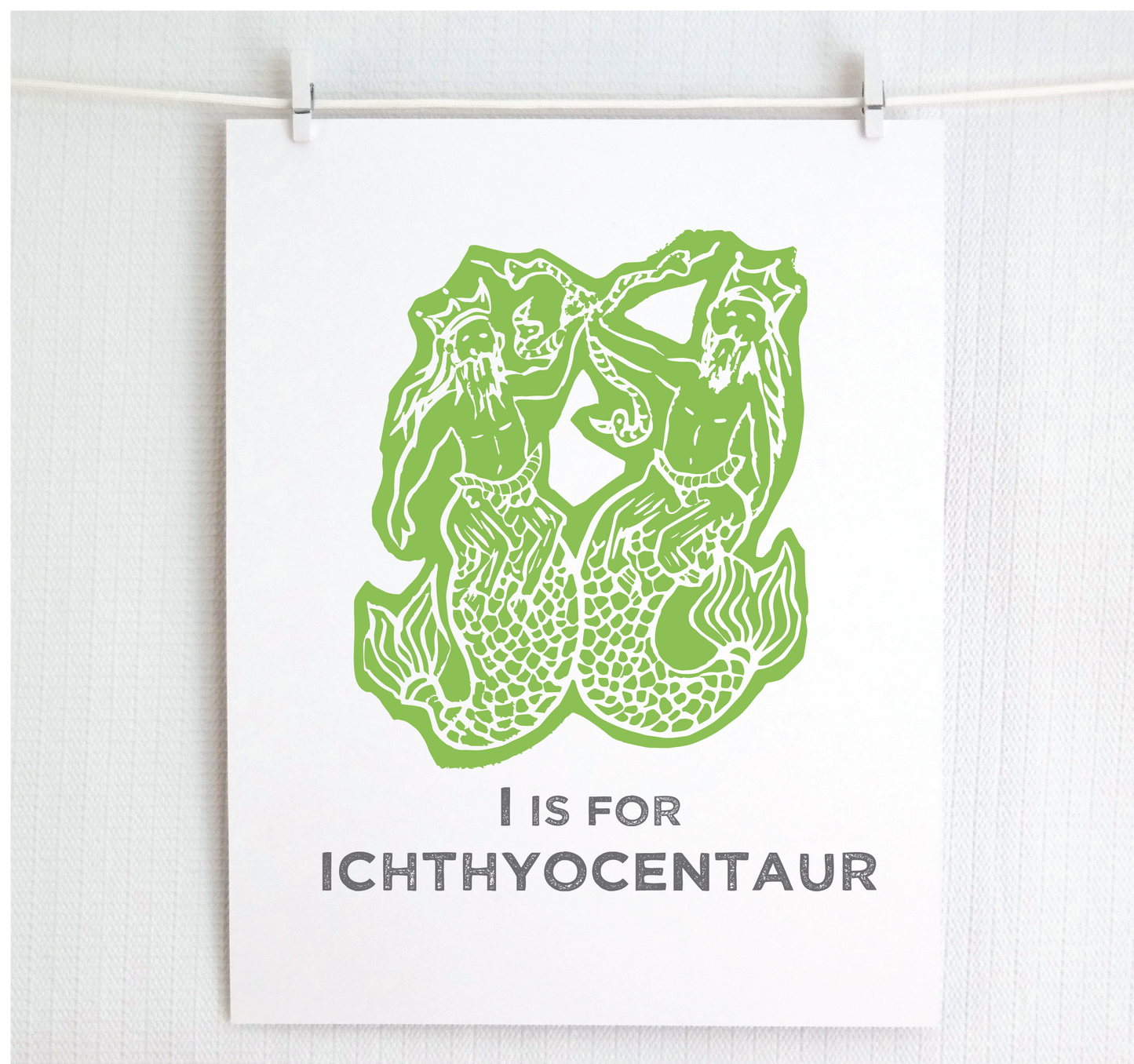 I is for Ichthyocentaur Illustrated Print