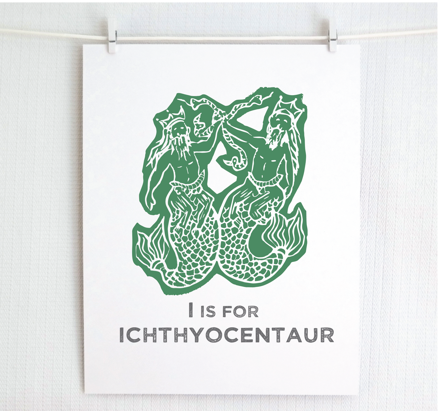 I is for Ichthyocentaur Illustrated Print