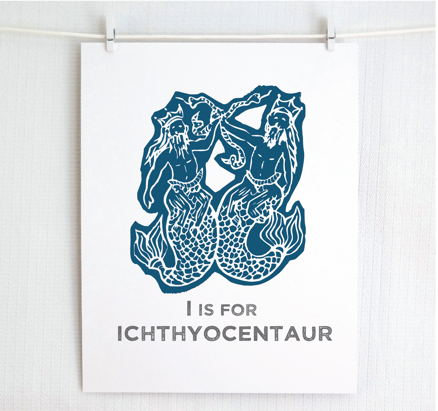 I is for Ichthyocentaur Illustrated Print