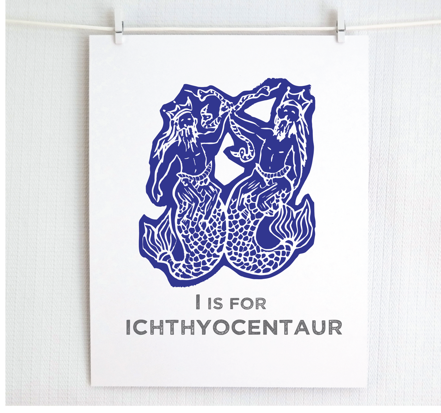 I is for Ichthyocentaur Illustrated Print