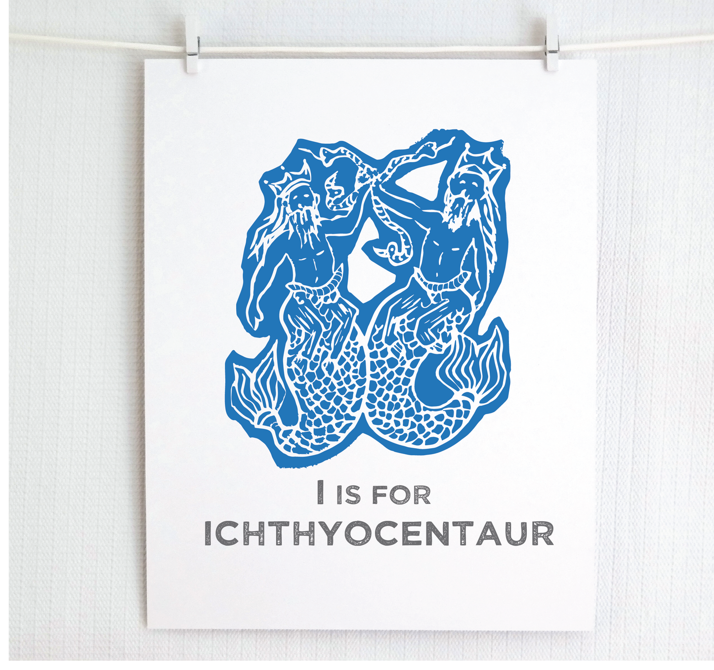 I is for Ichthyocentaur Illustrated Print