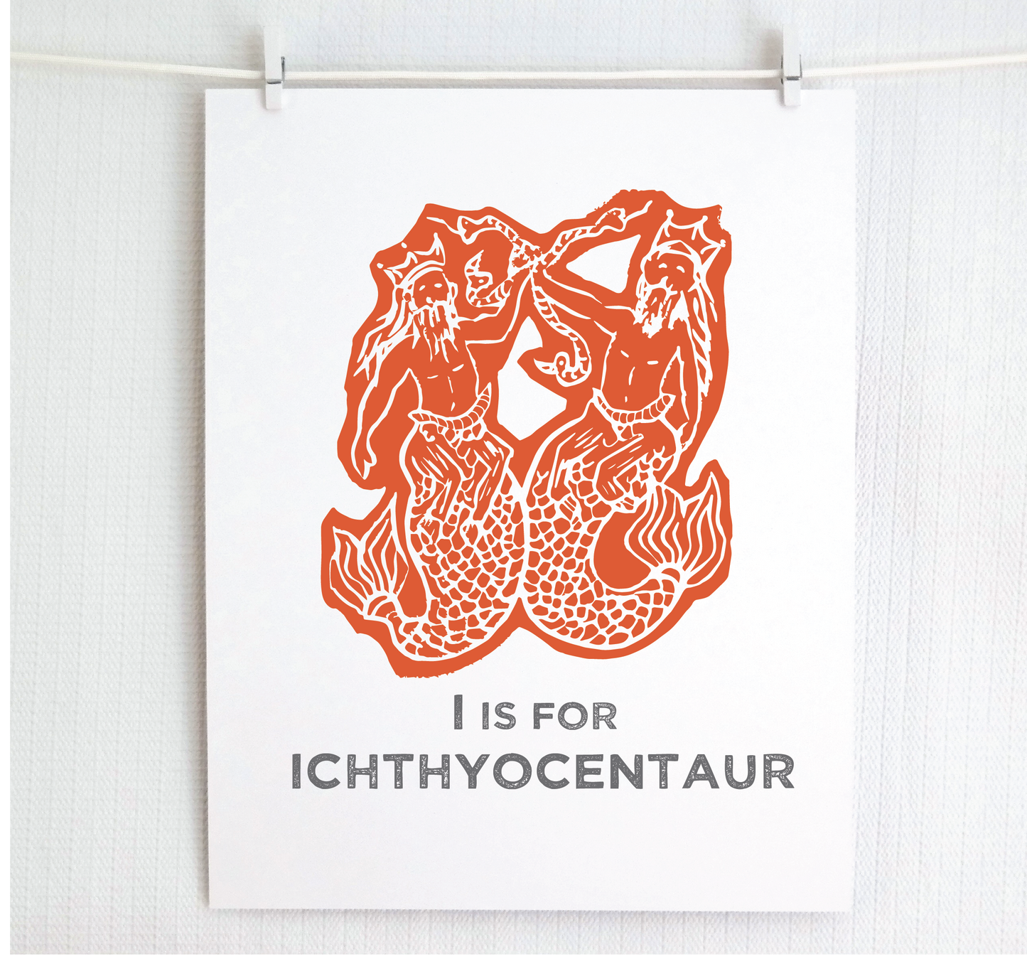 I is for Ichthyocentaur Illustrated Print