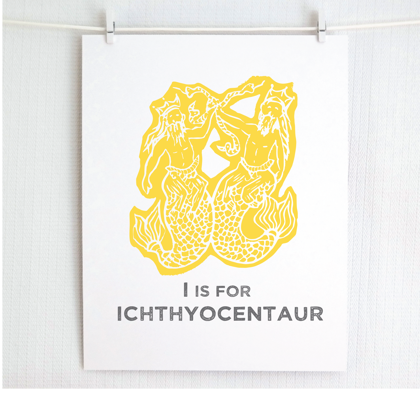 I is for Ichthyocentaur Illustrated Print